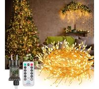 GuKKK Guirnalda Luces LED, 5M 300 LED Cadena de Luces Interior y Exterior, Luces de Alambre de Cobre de Hadas Impermeables Blanco Cálido 8 Modos, para Navidad Boda Jardines Festivales Pared