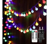GuKKK Guirnaldas Luces Exterior, 13M 100LED Luz Led Jardin, Cadena de Luces Interior Decoración con 8 Modos para Terraza Patio Balcones Fiesta Boda Navidad - Blanco Cálido (Color)