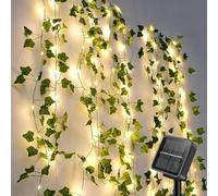 GuKKK Guirnaldas Luces Led Solares Exterior Solar, 120LED 12M Cadena de Hiedra Artificial, 8 Modos Cadena de Luces Impermeables Decoración, Interior y Exterior Cadena de Luces Solar, para Jardín Patio