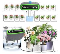 GuKKK Kit de Riego Automático WiFi con Bomba Doble, Sistema de Riego por Goteo, Modo de riego Automático/Manual/Retardado Mediante Aplicación para Jardín/Plantas de Balcón/Plantas en Interior