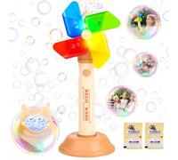 GuKKK Máquina de Burbujas, Automatic Maquina Burbujas, Pistola de Burbujas Sonido y Luz LED Colorida para Niños, Máquina de Burbujas para Niños, Maquina Pompas Jabon, Exterior Verano Fiesta Boda