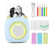 GuKKK Mini Impresora Fotográfica para Movil, Impresora Portátil Termica Impresora Bluetooth, Inalámbrico con LED de 7 Colores, para Fotos Nota