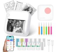GuKKK Mini impresora, impresora fotográfica portátil, mini impresora fotográfica inalámbrica, impresora térmica para smartphone, impresora Bluetooth, para ayuda de aprendizaje, notas de aprendizaje