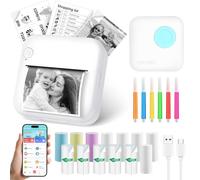 GuKKK Mini impresora, impresora fotográfica portátil, mini impresora fotográfica inalámbrica, impresora térmica para smartphone, impresora Bluetooth, para ayuda de aprendizaje, notas de aprendizaje