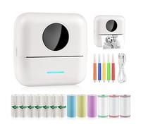 GuKKK Mini Impresora para Movil, Impresora Fotográfica, Portátil Impresora Termica, BT Inalámbrico Impresora Térmica con 13 Rollos de Pape, para Movil Impresora Fotos, para Lista Fotos Nota (A)