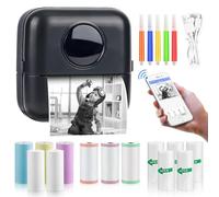 GuKKK Mini Impresora para Movil, Impresora Fotográfica, Portátil Impresora Termica, BT Inalámbrico Impresora Térmica con 13 Rollos de Pape, para Movil Impresora Fotos, para Lista Fotos Nota (B)