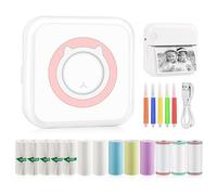 GuKKK Mini Impresora para Movil, Impresora Fotográfica, Portátil Impresora Termica, BT Inalámbrico Impresora Térmica con 13 Rollos de Pape, para Movil Impresora Fotos, para Lista Fotos Nota