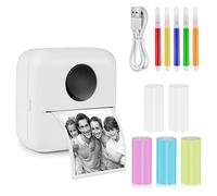 GuKKK Mini Impresora para Movil, Impresora Fotográfica, Portátil Mini Impresora Bluetooth Impresora Termica, Inalámbrico Impresora Térmica Con 13 Rolls of Paper, Movil Impresora Fotos, para Fotos Nota