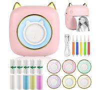 GuKKK Mini Impresora Portátil Fotográfica para Movil, Impresora Termica Bluetooth, con LED de 7 Colores, Impresora Inalámbrica para Notas