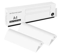 GuKKK Papel Térmico A4 para Impresora Portátil, 2 Rollos 210 x 297 mm, Secado Rápido, Recarga de Papel de Impresión para el Hogar, la Oficina y la Escuela