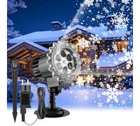 GuKKK Proyector de Navidad exterior LED, luces navideñas para exterior, copos de nieve impermeable IP65 para Navidad, jardín, césped, decoración de fiestas