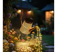 GuKKK Solar Luces para Jardín con Cadena de Luces Regadera Solar Luces Decorativas, IP65 Impermeables Exterior Jardin con Soporte,lampara exterior para Camino/Pasarela/Terraza (Dinero de cobre)