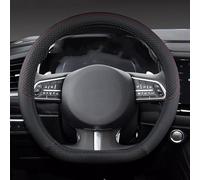 GUKKO Cubierta de Volante para Hyundai Kona Hybrid SX2 2024 2025, Funda Volante Antideslizante, Suave Adecuado para Todas Las Estaciones,A Black-B D-Shape