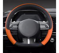 GUKKO Cubierta de Volante para MG3 / MG4 EV / MG5 / MG6 / MG HS/MG ZS/ZS EV, Funda Volante Antideslizante, Suave Adecuado para Todas Las Estaciones,E Black Orange-B D-Shape