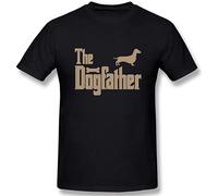 GULEMEI The Dachshund Father Dachshund Unisex 100% Cotton Short-Sleeve T-Shirts Black XXXL