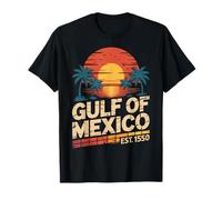 Gulf of Mexico Travel Vibe with Retro Sunset Beach Vibes Camiseta