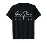 Gulf Shores Alabama (Alabama) Camiseta gráfica económica, Hombre, Negro, M