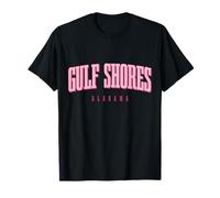 Gulf Shores Alabama Retro Rosa Camiseta