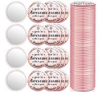 Gulfmew 36 Piezas de Espejo Compacto Inspirador de 2.76 Pulgadas, Espejo Redondo de Oro Rosa a Granel, Espejo Personal de Maquillaje, compañeros de Trabajo, Enfermeras y Amigos