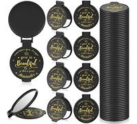 Gulfmew 36 Piezas de Espejo Compacto Inspirador de 2.76 Pulgadas, Recuerdos de Fiesta, Bolso de Regalo de quinceañera, Bolsillo pequeño para Espejo, Mini Regalos para Mujeres, Adultos, compañeros de