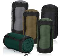 Gulfmew 5 Piezas Bolsas de Compresión para Mochileros 20L Sacos de Compresión para Saco de Dormir Bolsa de Almacenamiento Impermeable para Camping Senderismo Viajes Exteriores(Tonos de Tierra)