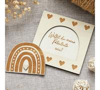 Gulfmew ¿Quieres Ser Mi Madrina? Regalo para Madrina Regalo Creativo con Texto en Alemán Regalo de Preguntas de Madrina en Madera Regalo para Madrina y Padrinos Anuncio de Embarazo Nacimiento de Bebé