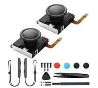 Gulikit No Drift Switch Joycon Joystick Piezas de repuesto, Joystick de efecto Hall para Switch/OLED/Lite, 2 correas de muñeca para controlador Joycon, kit de reparación de palanca de pulgar (1 par)