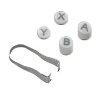 GuliKit - Tecla controladora, botones ABXY estilo interruptor para ES, KK3 y TT Series - Kit de repuesto fácil de bricolaje con herramienta de extracción de metal, color gris