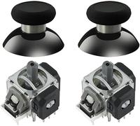 GuliKit TMR - Kit de repuesto de joystick magnético para controlador PS5 DualSense/DualSense Edge, módulo de reparación de palo electromagnético antideriva con tapas de pulgar, requiere soldadura