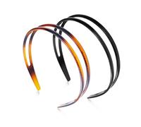 Gulili Diadema de plástico de 2 piezas con peine de dientes de doble fila, diadema simple y única, accesorio antideslizante para el cabello