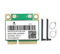 Gullermo -AXE3000H Tarjeta WiFi+Antena Dual WiFi 6E 2400Mbps Mini PCI-E para BT 5.2 802.11AX 2.4G/5G/6Ghz Tarjeta de Rojo WLAN