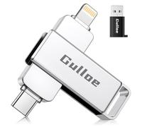 Gulloe Unidad flash de 256 GB diseñada para iPhone, memoria USB para copia de seguridad de fotos y videos, compatible con iPhone, iPad, Android, PC, Plug and Play, no requiere aplicación (metal