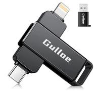 Gulloe Unidad flash de 256 GB diseñada para iPhone, memoria USB para copia de seguridad de fotos y videos, compatible con iPhone, iPad, Android, PC, Plug and Play, no requiere aplicación (gris