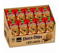 Gullón Choco Chips - Caja de 10 Bolsas | Galletas con Pepitas de Chocolate | Snack Dulce Crujiente | Formato Ahorro para Compartir | 10 x 175g