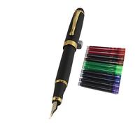 Gullor 450 Fuente punta de doblada pluma mate negro con 5 cartuchos de tinta de color Gullor