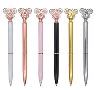 Gullor 6 bolígrafos retráctiles de mariposa de metal para escuela, oficina, hogar, viajes, suministros de regalo, multicolor A