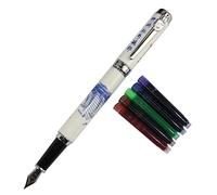 Gullor Jinhao 950 porcelana azul y blanca del barco de vela con caja de regalo y los cartuchos de tinta