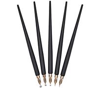 Gullor - Juego de bolígrafos de madera de caligrafía con dibujos animados con puntas de 5 tamaños para manga, cómic, arte de palabras y dibujo de pluma y tinta, color negro