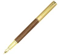 Gullor Pluma estilográfica de madera maciza de sándalo, punta extrafina (punta de 0,38 mm), color marrón