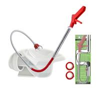 gulrear Herramienta de agarre de barrena de inodoro de 51 pulgadas, herramienta flexible para desatascar, pastilla de cuatro mandíbulas, poste telescópico de acero inoxidable, serpiente de inodoro