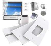 gulrear - Kit de aire acondicionado para ventana corrediza, longitud máxima ajustable de 64.7 a 119 cm, 3 placas de sellado universal, apto para manguera de escape de 15 cm