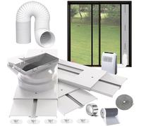 Gulrear - Kit de ventilación para ventana de aire acondicionado portátil, kit de ventilación de aire acondicionado portátil, longitud ajustable, portátil para manguera de escape de 13 cm