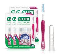 GUM - 10070942002469 Proxabrush Go-Betweens - Juego de 6 cepillos interdentales moderados para quitar la placa dental