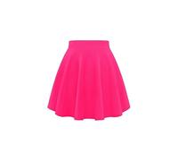 Gum & Berries Falda de Patinadora para niñas con Cintura Alta, Vuelo Acampanado, Mini Falda Casual para Fiesta y Baile, Rosado Neón, 13 Years