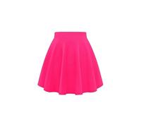 Gum & Berries Falda de Patinadora para niñas con Cintura Alta, Vuelo Acampanado, Mini Falda Casual para Fiesta y Baile, Rosado Neón, 13 Years