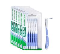 GUM BI-Direction - Cepillos interdentales de doble posición, cerdas antibacterianas, posicionamiento de 90 grados, limpieza dental y eliminación de placas, 0,6 mm, ISO 0, 6 x 6 unidades