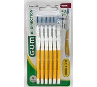GUM BI-DIRECTION ISO 4 Cepillo interdental para limpieza de dientes traseros/frontales, diám. 1,4 mm, paquete de 6 unidades