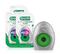 GUM ButlerWeave - Hilo dental tejido encerado resistente a las trituraciones, sabor menta, 1 unidad (paquete de 3)