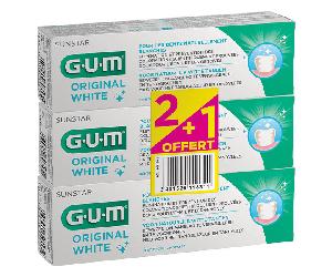 Gum Dentífrico Original White Blanqueador Pack de 3 x 75ml
