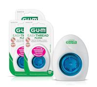 GUM EasyThread - Hilo dental expansible para tirantes, puentes e implantes, enhebrador de hilo rígido integrado (50 usos) (paquete de 3)
